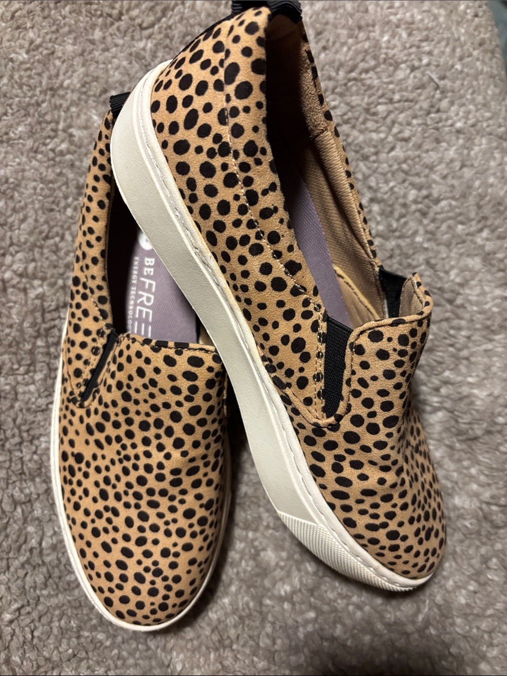 Dr Scholls Leopard Print Slip-On Sneakers in Tan/Black sz 7W
